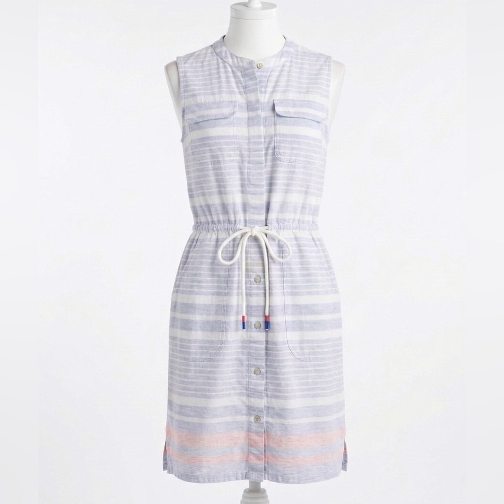 Vineyard Vines Light Blue and Coral Striped Dress Cottage Boat Summer Size Small